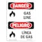 Signmission Safety Sign, OSHA Danger, 5" Height, Gas Line, Bilingual Spanish OS-DS-D-35-VS-1272 - alternate 1